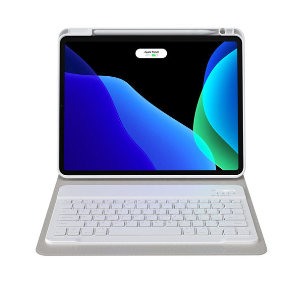 Custodia con Tastiera per Tablet 11" bianco Android Apple Universale Alta Qualità