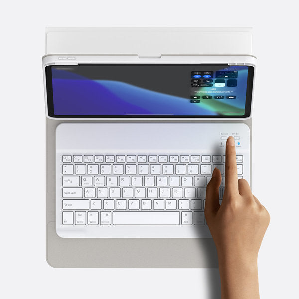 Custodia con Tastiera per Tablet 11" bianco Android Apple Universale Alta Qualità