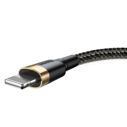 Cavo in nylon resistente USB / Lightning QC3.0 2.4A 1M Nero-Oro Apple